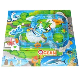 69 Pcs Ocean Track Children's Playground Parenting Fishing Game, Educatioal toys for toddlers