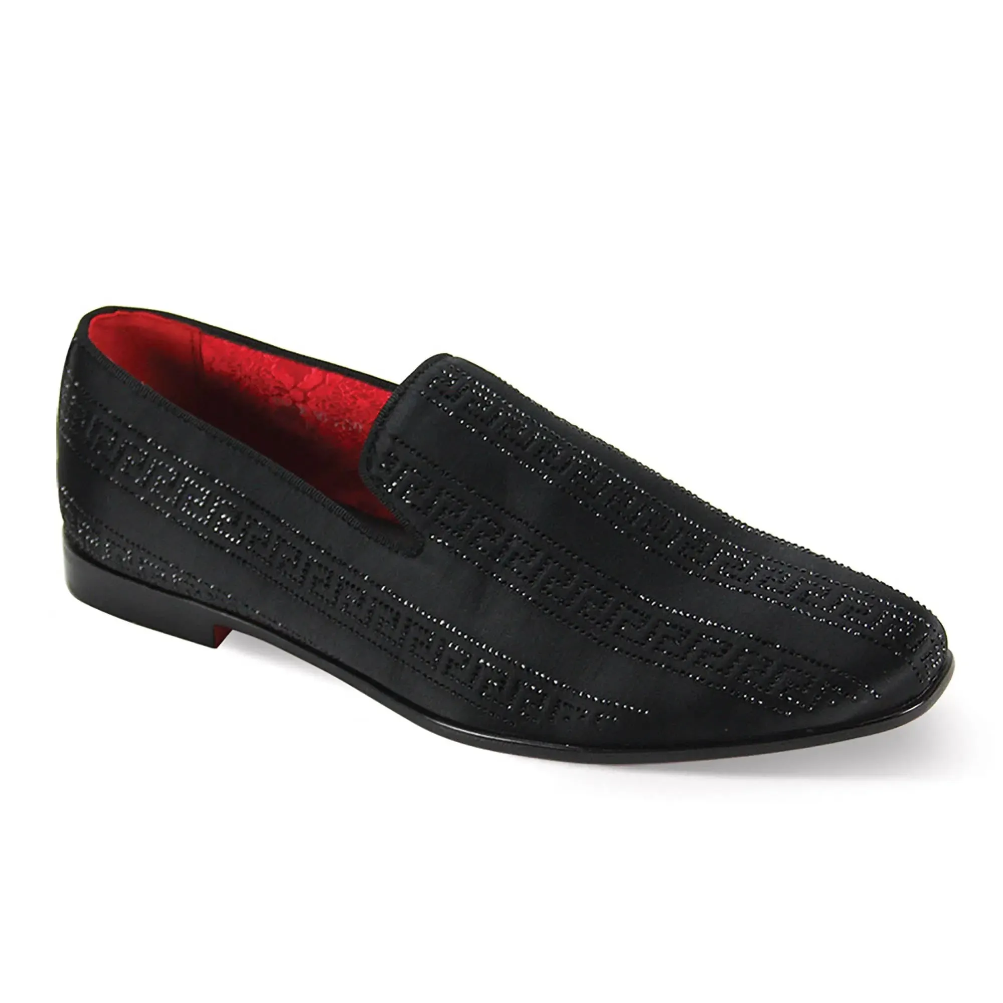 After Midnight Vito Velvet Rhinestone Slip-On Smoking Loafers