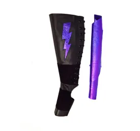 Black Aerial boots w/ Purple metallic ZIGGY Bolt   Suede Grip