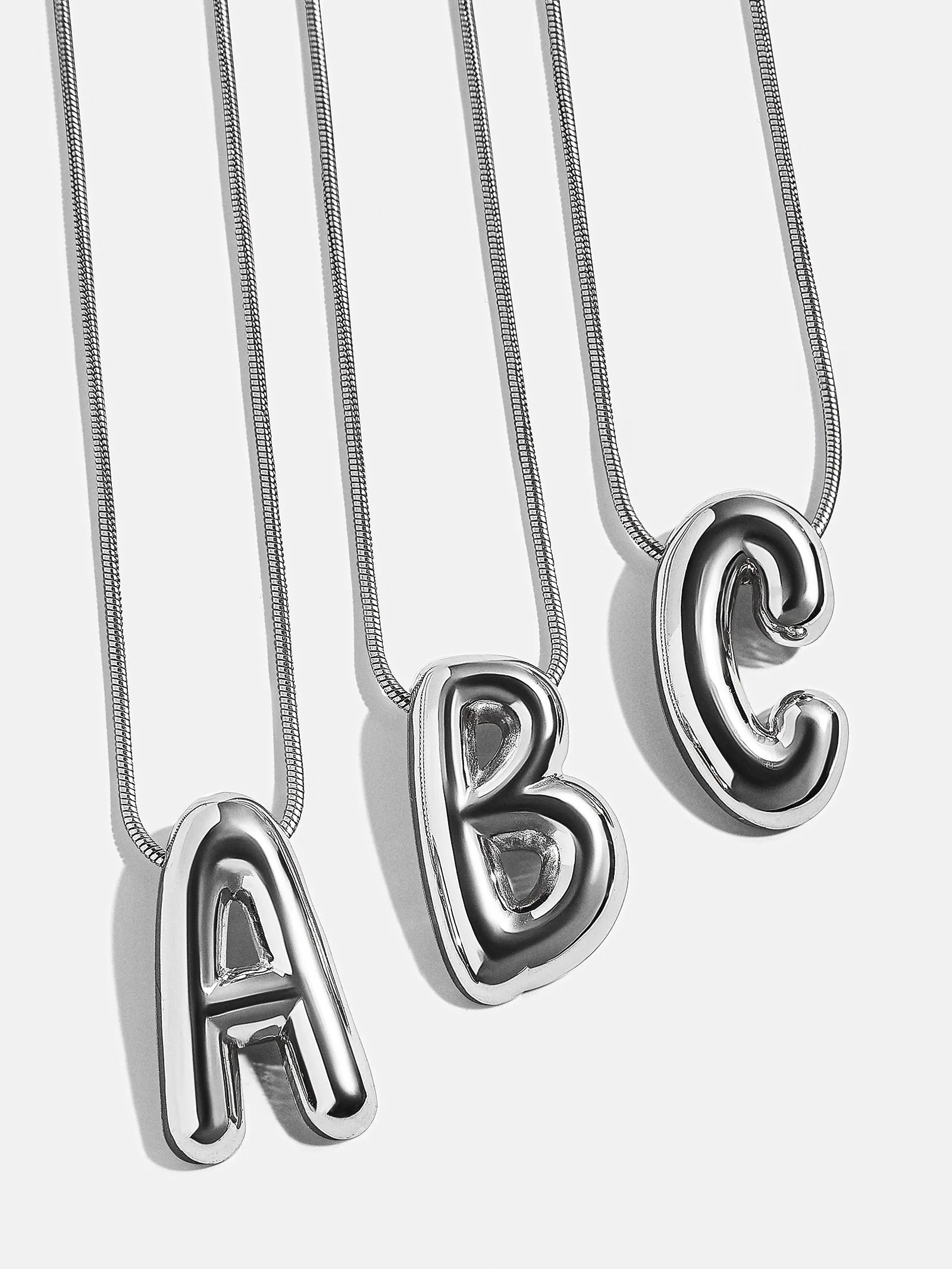 Bubble Initial Necklace - Silver