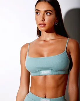 Esme Bralet in Seafoam with White 'Angel' Embro