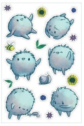 Fluffy Creature Sticker Sheet