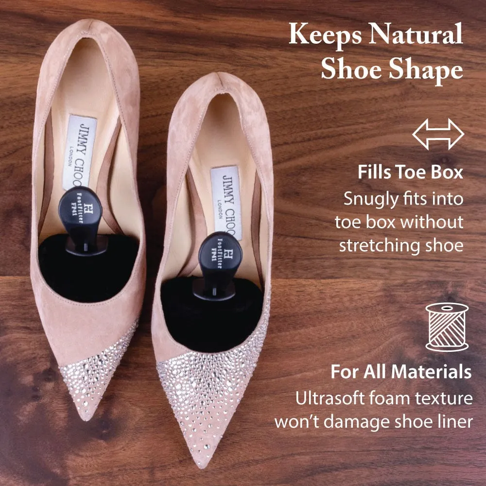 FootFitter Pointed Foam Shoe Tree with Handle for Women's High Heels, Lightweight Shape Keeping Travel Shoe Tree - FP41