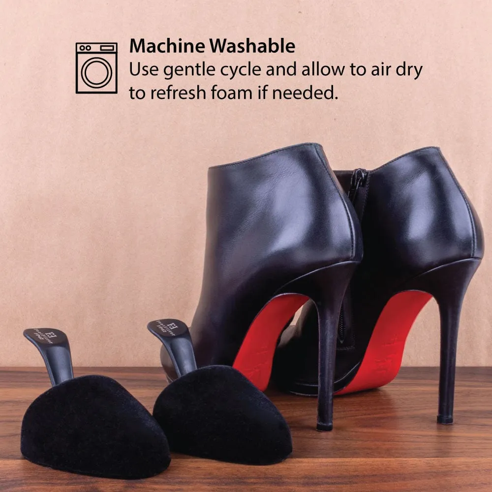 FootFitter Rounded Foam Shoe Tree with Handle for Women's High Heels, Lightweight Shape Keeping Travel Shoe Tree - FP42