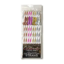 Glitterati Tall Penis Party Straws - Pack of 8