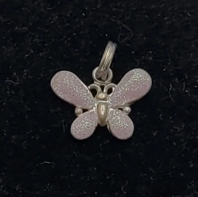 Glittery Sterling Silver Butterfly Charm