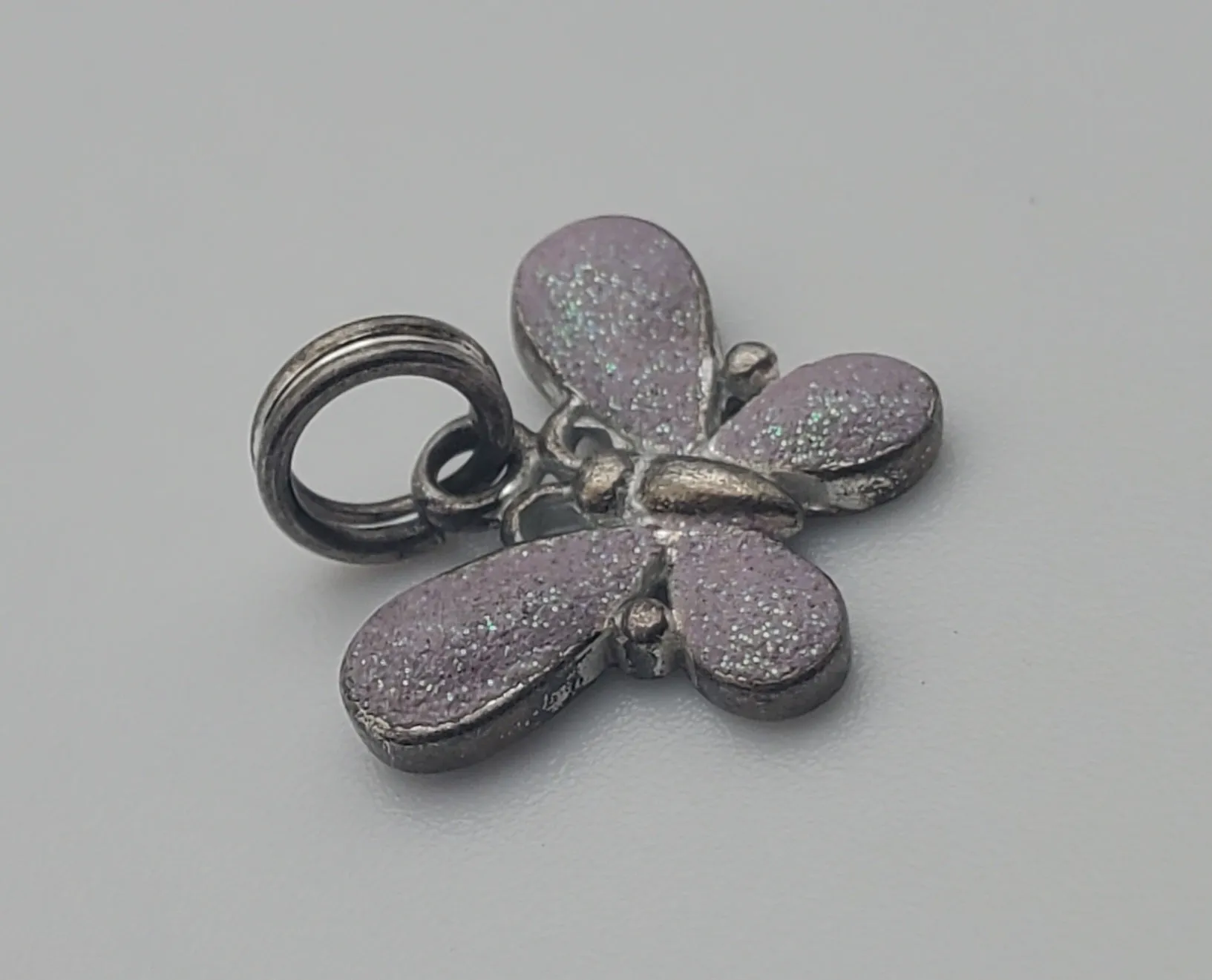 Glittery Sterling Silver Butterfly Charm