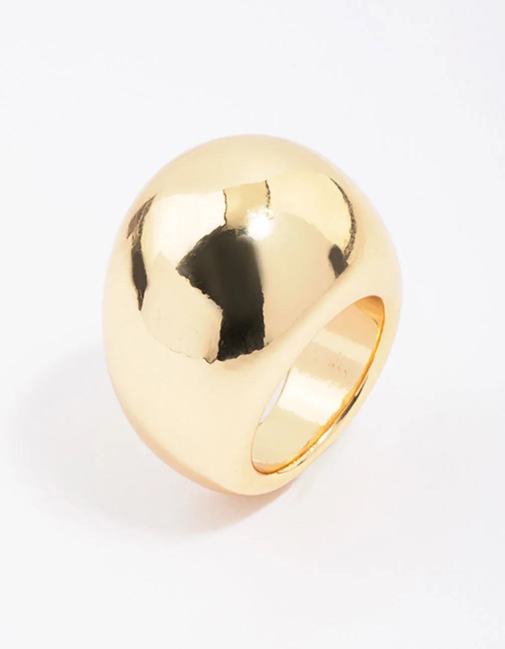 Gold Plated Smooth Round Dome Ring