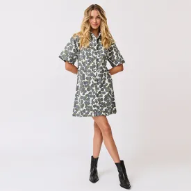 Hallie Dress - Khaki Leopard