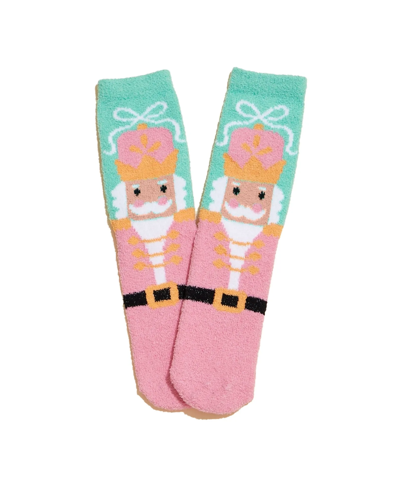 Holiday Fuzzy Socks Ho Ho Nutcracker