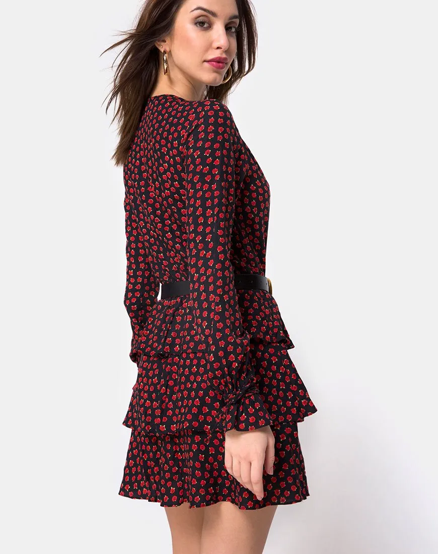 Kepsibelle Dress in Dotty Rose Black