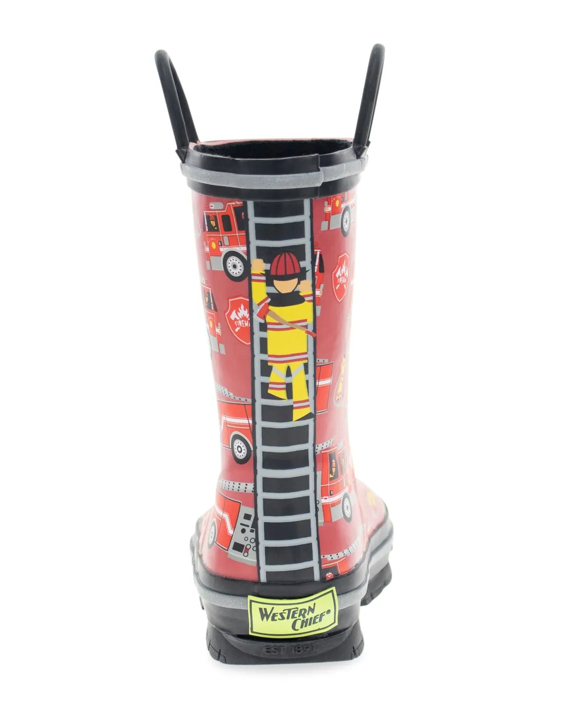 Kids Fire Truck Rescue Rain Boot - Red