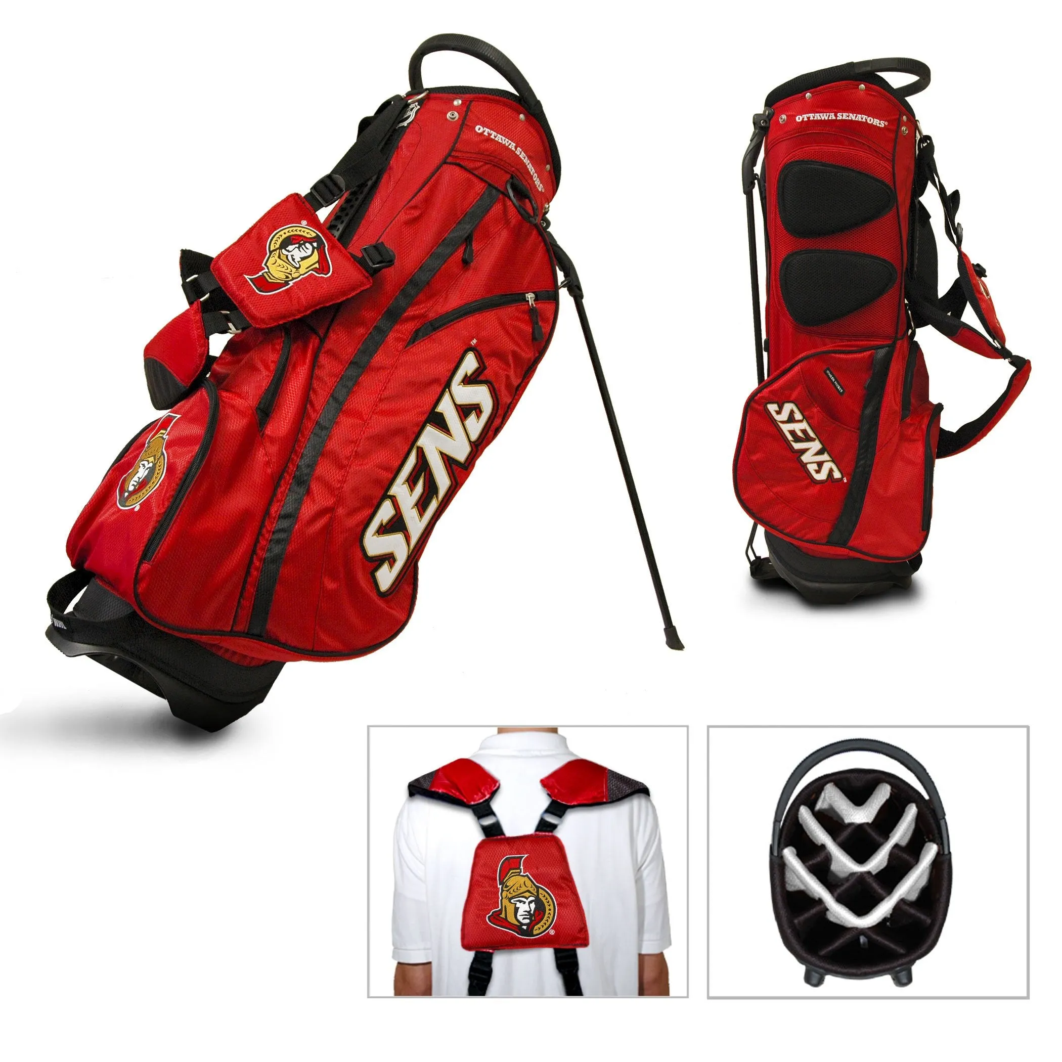 Ottawa Senators Team Golf Fairway Lightweight 14-Way Top Golf Club Stand Bag