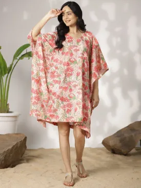 PinkFloral Cotton Kaftan