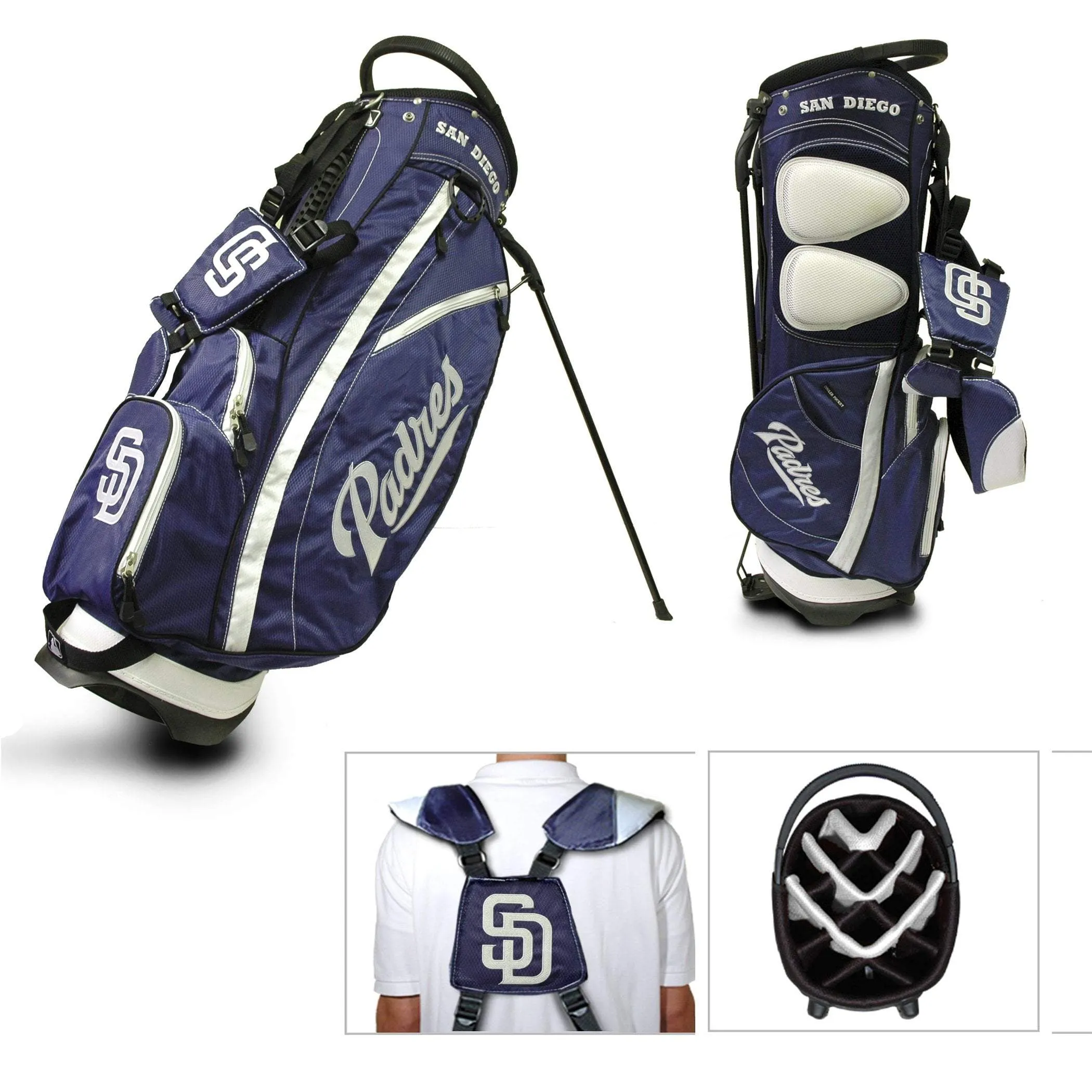 San Diego Padres Team Golf Fairway Lightweight 14-Way Top Golf Club Stand Bag