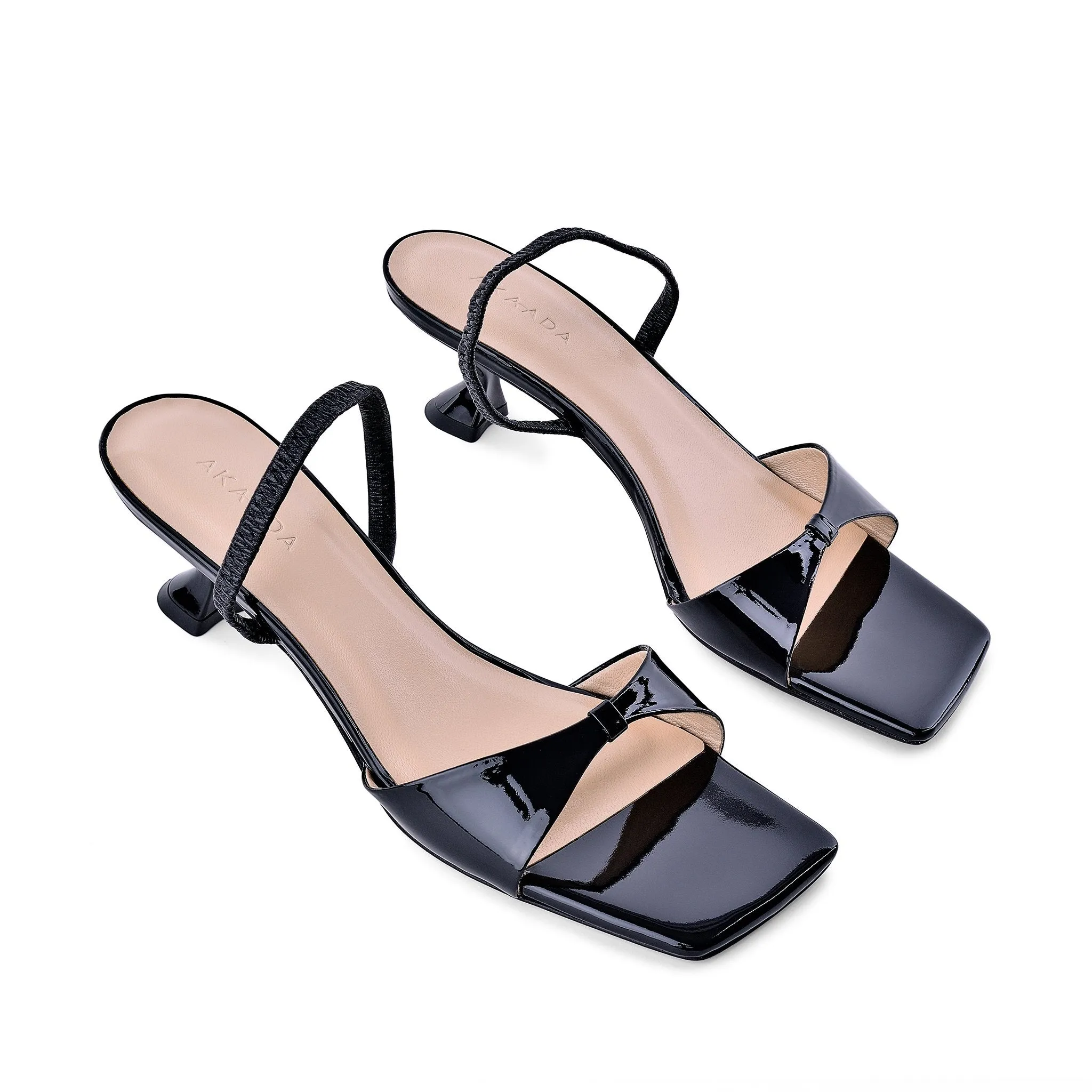 Sayuri Black Patent Leather Sandals