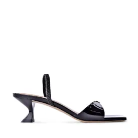 Sayuri Black Patent Leather Sandals