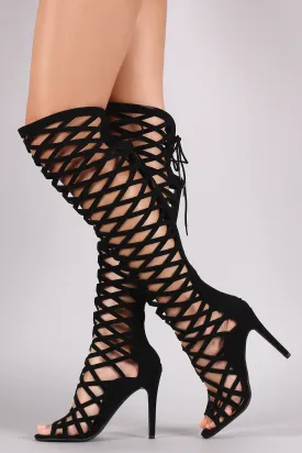 Speed Limit 98 Caged Cutout Lace-Up Boots