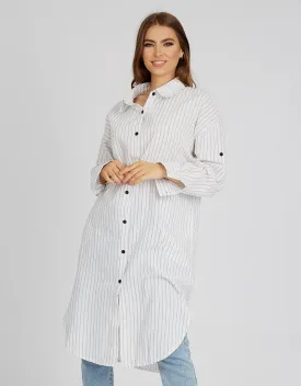 Stripe Linen Long Shirt