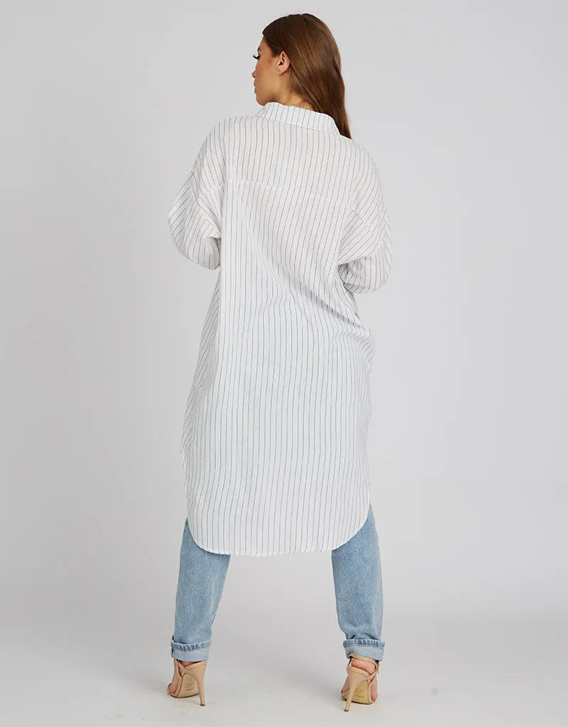 Stripe Linen Long Shirt