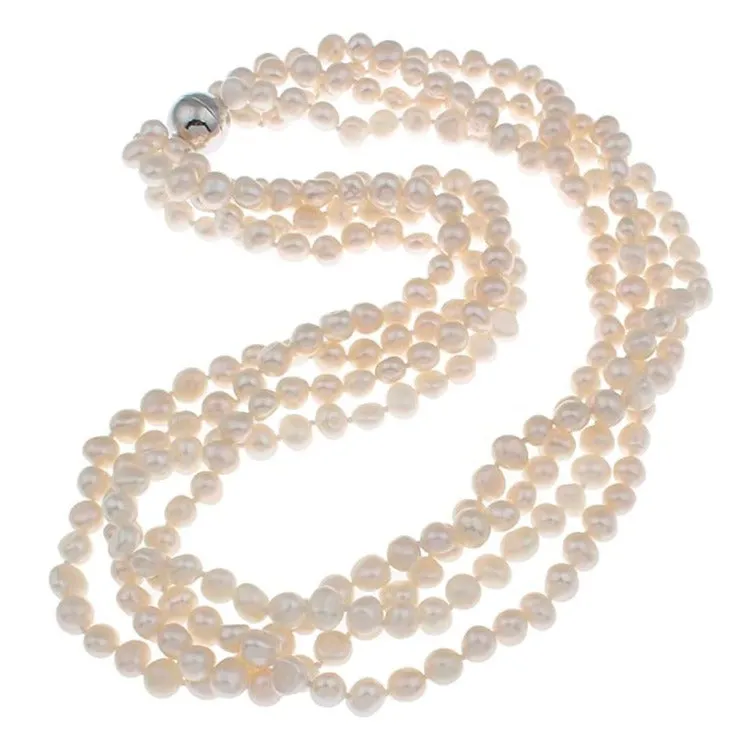 Women’s Modern Chunky Twisted White Baroque Pearl Necklace